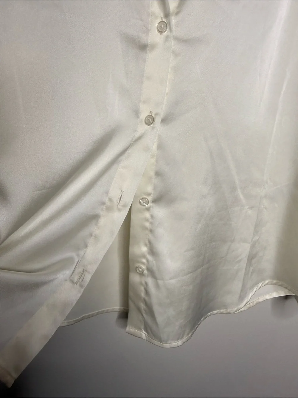 Banana Republic Men's Ivory Satin Button-Up Shirt